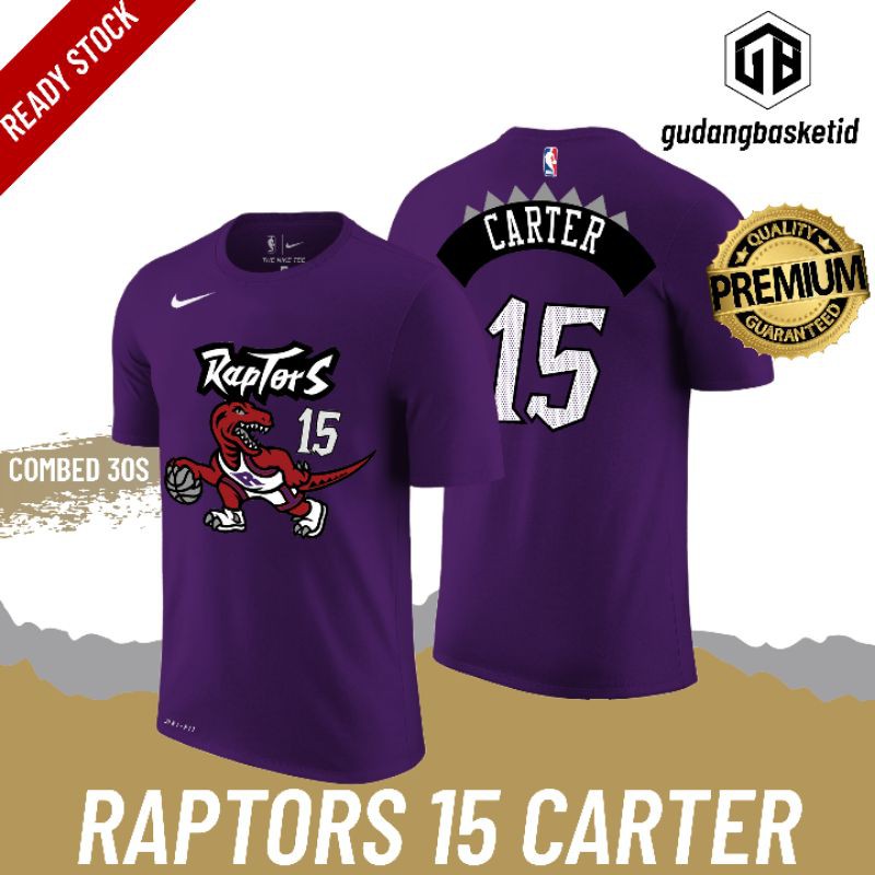 เสื้อยืดพิมพ์ลายแฟชั่นnike-เสื้อยืดบาสเก็ตบอล-ลาย-nba-gametime-toronto-raptors-15-carter