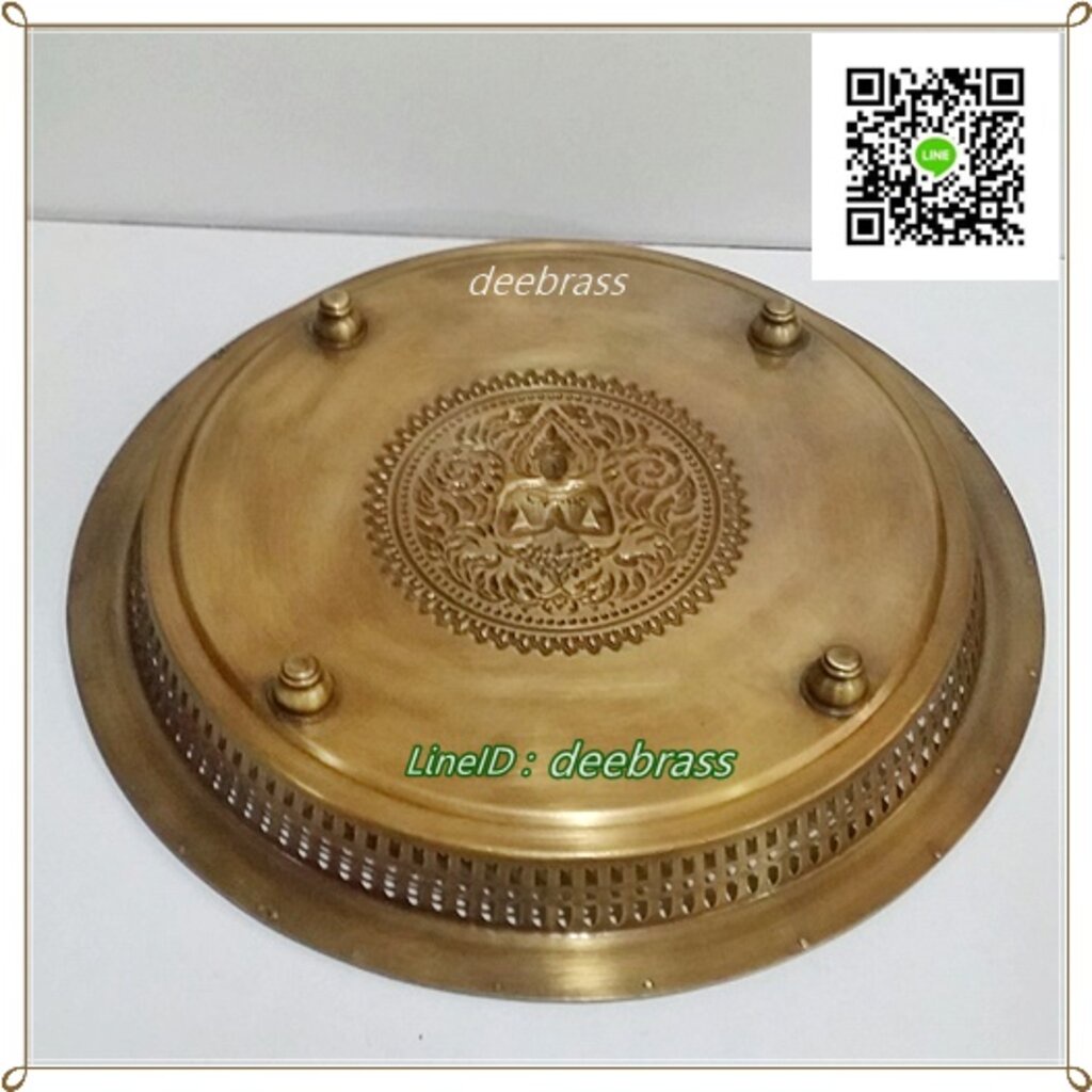 ถาดโปร่งขอบเม็ดมะยม-ลายกุหลาบและเทพพนม-ขนาดต่างๆ