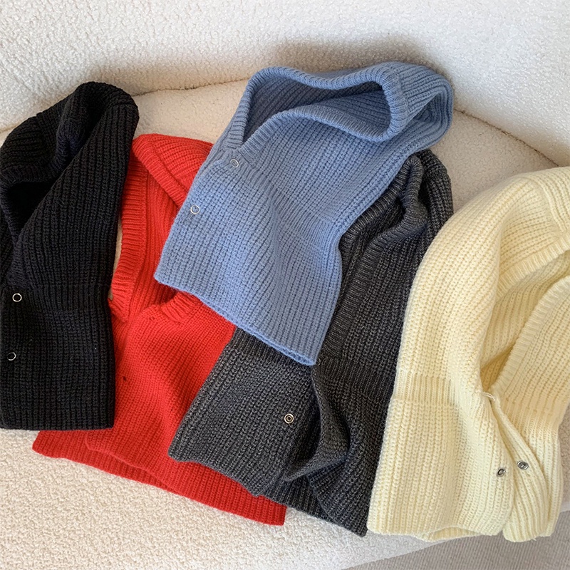 หมวกผ้าพันคอ-ผ้าวูลถัก-ให้ความอบอุ่น-สีแดง-แฟชั่นฤดูใบไม้ร่วง-และฤดูหนาว-สําหรับผู้หญิง