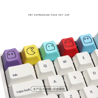 ภาพขนาดย่อของสินค้าPac-Man High-quality keycaps พร้อมส่งที่ไทย Set 5 keys PBT Keycaps OEM / DSA Profile พิมพ์แบบ Dye Sub วัสดุ Thick PBT ชุด 5สี