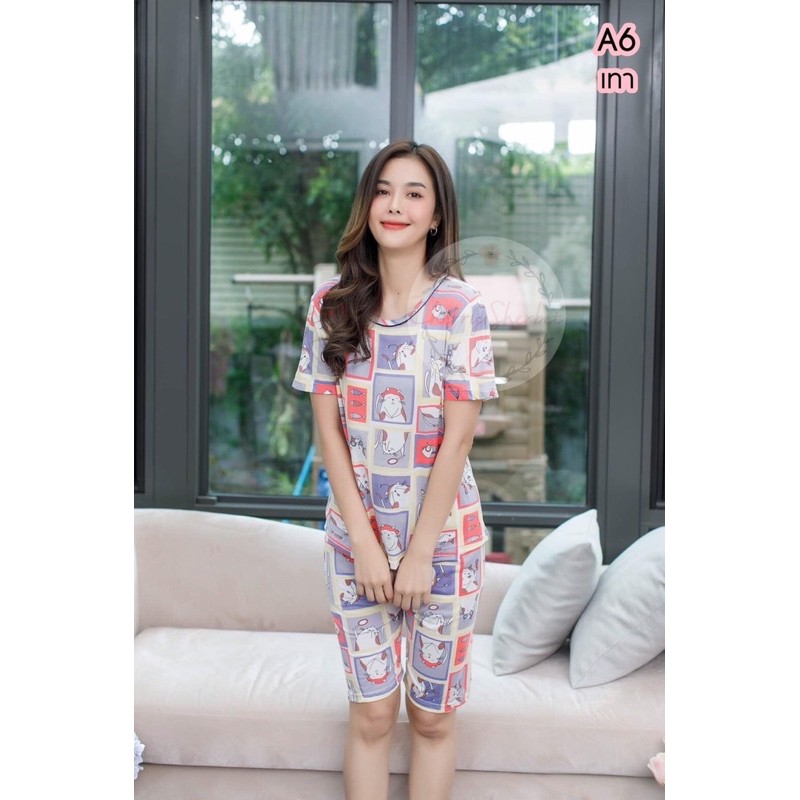 ชุดนอนผ้าคอตต้อนลายน่ารักมาก | Shopee Thailand