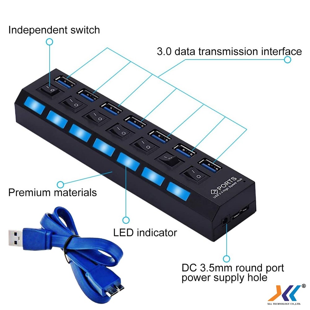 usb-3-0-hub-7-พอร์ต-พร้อมสวิตช์เปิด-ปิดอะแดปเตอร์ไฟ-ac-eu-สำหรับคอมพิวเตอร์แล็ปท็อป-hub03