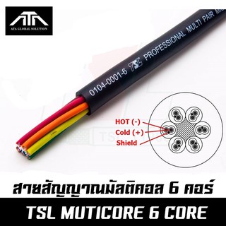 (ขนาดตามสั่ง ราคา/เมตร) TSL 6Core สายมัลติคอร์ 6 คอร์ 1 เมตร สายสัญญาณเสียง CABLE Multicore multi pair 6 core