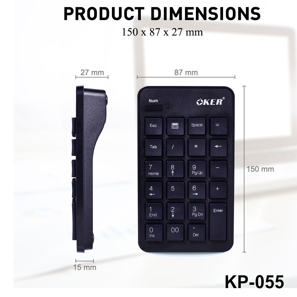 oker-numeric-keypad-คีย์บอร์ดแป้นตัวเลข