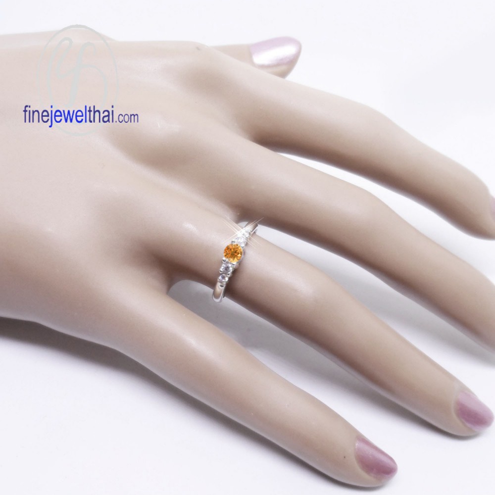 finejewelthai-แหวนซิทริน-ซิทริน-แหวนพลอย-แหวนเงินแท้-พลอยแท้-citrine-silver-ring-birthstone-r1116ct