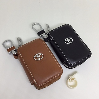 กระเป๋าซองหนังแท้ ใส่กุญแจรีโมทรถยนต์ รุ่นซิบรอบ Toyota