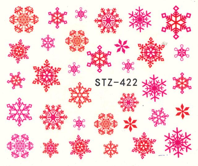 สติกเกอร์ติดเล็บ-สติกเกอร์ตกแต่งเล็บ-แทททูติดเล็บ-แบบลอกลายน้ำ-ลาย-snowflake