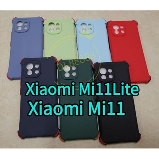 Mi 11 Lite ✨พร้​อมส่งใน🇹🇭✨เคสTPU​นิ่ม​สี​พื้น​ปุ่ม​สี For Xiaomi Mi11 5G | Mi11 5G | Mi11 / Mi 11 Lite 5g ne / Mi11Lite