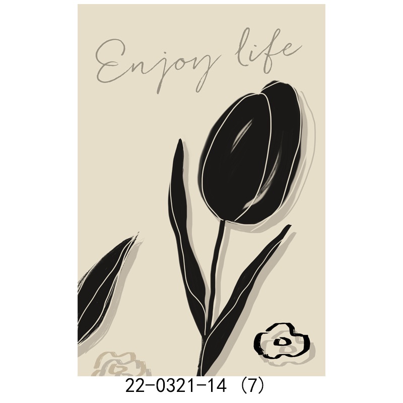 ภาพวาดผ้าใบ-รูปดอกทิวลิป-สไตล์นอร์ดิก-เรียบง่าย-สําหรับตกแต่งผนังห้องนอน