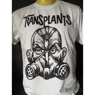 เสื้อยืดพิมพ์ลายเสื้อวงนำเข้า Transplants Gas Mask Rancid Blink-182 Travis Barker Green Day Punk Style Vintage Gildan T-