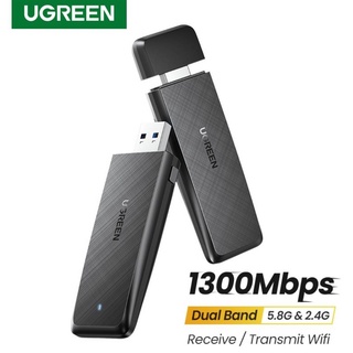 UGREEN 50340 อะแดปเตอร์ Ethernet USB3.0 WiFi ไร้สาย 1300Mbps เครือข่ายอินเตอร์เน็ต 2.4G และ 5.8G สำหรับ PC คอมพิวเตอร์