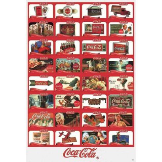 โปสเตอร์ โฆษณา โค้ก โบราณ Coca Cola Coke Vintage Advertisign MIX POSTER 24”x35” Inch Classic Label Logo Retro Antique V8