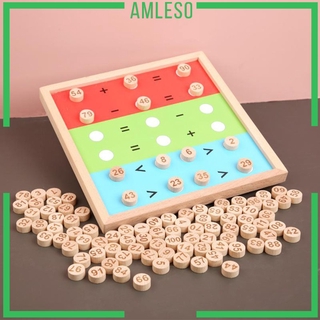 ( Amleso ) เกมกระดานไม้ 1 To 100 Numbers Montessori ของเล่นเสริมการเรียนรู้เด็ก
