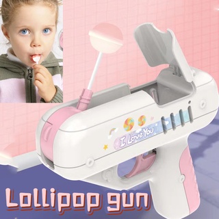 พร้อมส่งจ้า🌈ของเล่นเด็ก Lollipop gun สุทธิลูกอมสีแดงปืนอมยิ้มที่เก็บปืนสร้างสรรค์ของขวัญของเล่นเด็ก🍭