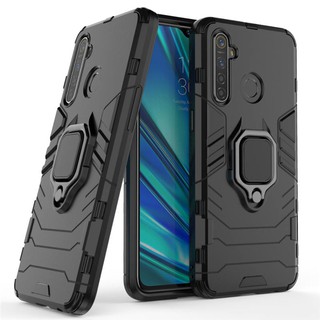 เคส Realme 5 Pro ฮาร์ดเคสกันกระแทกเคสโทรศัพท์ Hybrid Armor Shockproof Ring Phone Case OPPO Realme5 5Pro Cover Stand