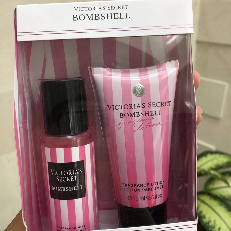 กิ๊ฟเซท-travel-collection-victorai-s-secret-น้ำหอม-โลชั่น-bombshell-body-mist-body-lotion-75ml