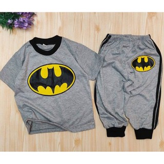 1-9ปี เสื้อเซ็ทแขนสั้น พิมพ์ลาย Bat man คอตตอน100%