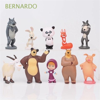 Bernardo โมเดลฟิกเกอร์ PVC อนิเมะ Masha and The Bear ขนาด 4-6 ซม. ของเล่นสําหรับเด็ก ตกแต่งบ้าน ของขวัญคริสต์มาส 10 ชิ้น ต่อล็อต