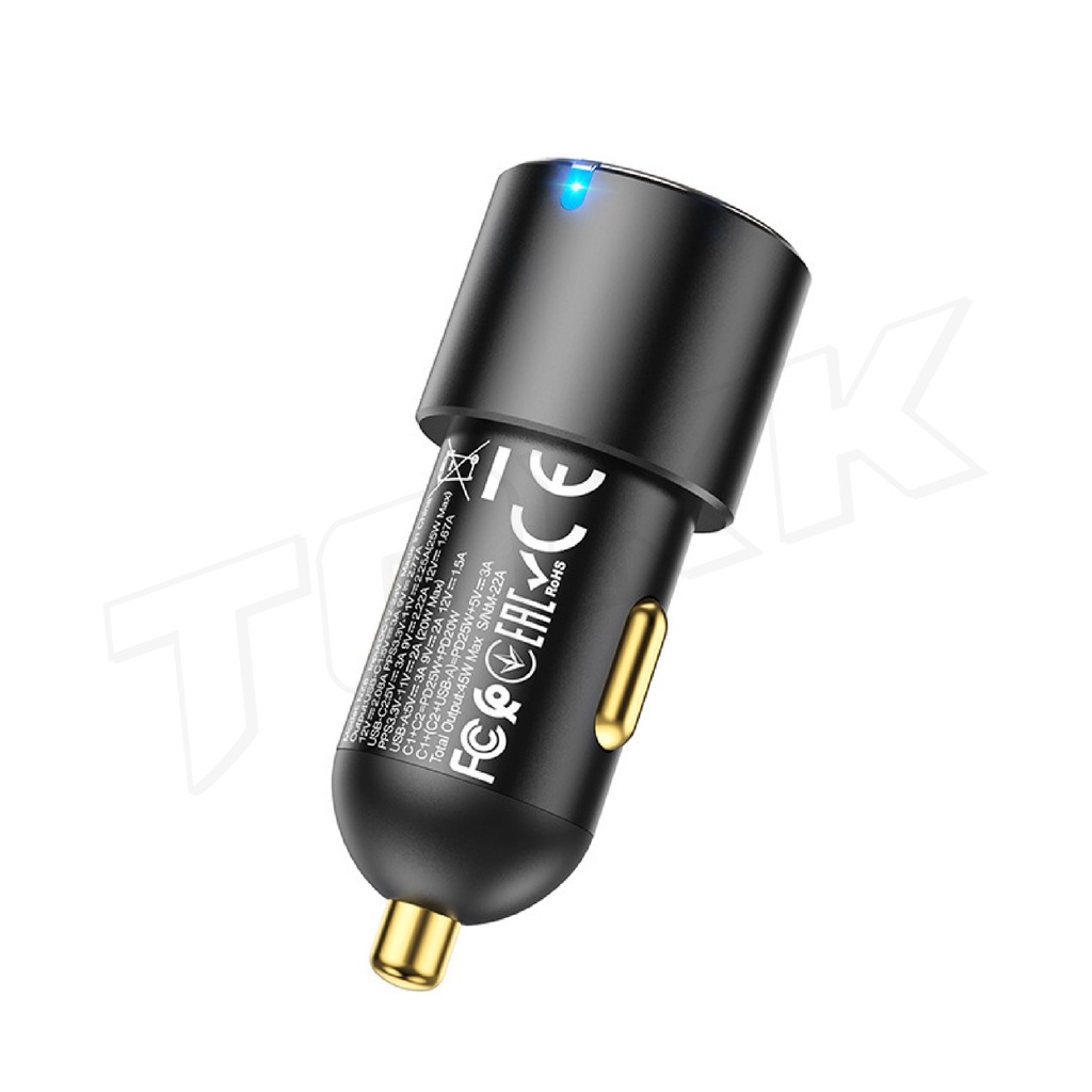 hoco-nz6-ที่ชาร์จในรถ-pd45w-3port-car-charger-หัวชาร์จ-ในรถ-หัวชาร์จเร็ว-5a-45w-quick-charge-3-0-pd-3-0