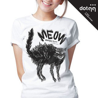dotdotdot เสื้อยืดผู้หญิง Concept Design ลาย Freak Cat (White)