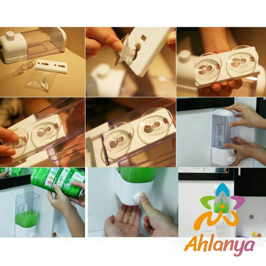 ahlanya-ที่กดสบู่เหลวติดกำแพง-ติดตั้งง่าย-อุปกรณ์ในห้องน้ำ-soap-dispenser