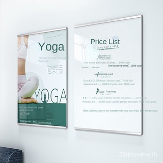 ✨Home decoration✨Acrylic photo frame wall hanging without perforation advertising frame crystal glass image qualification display wall