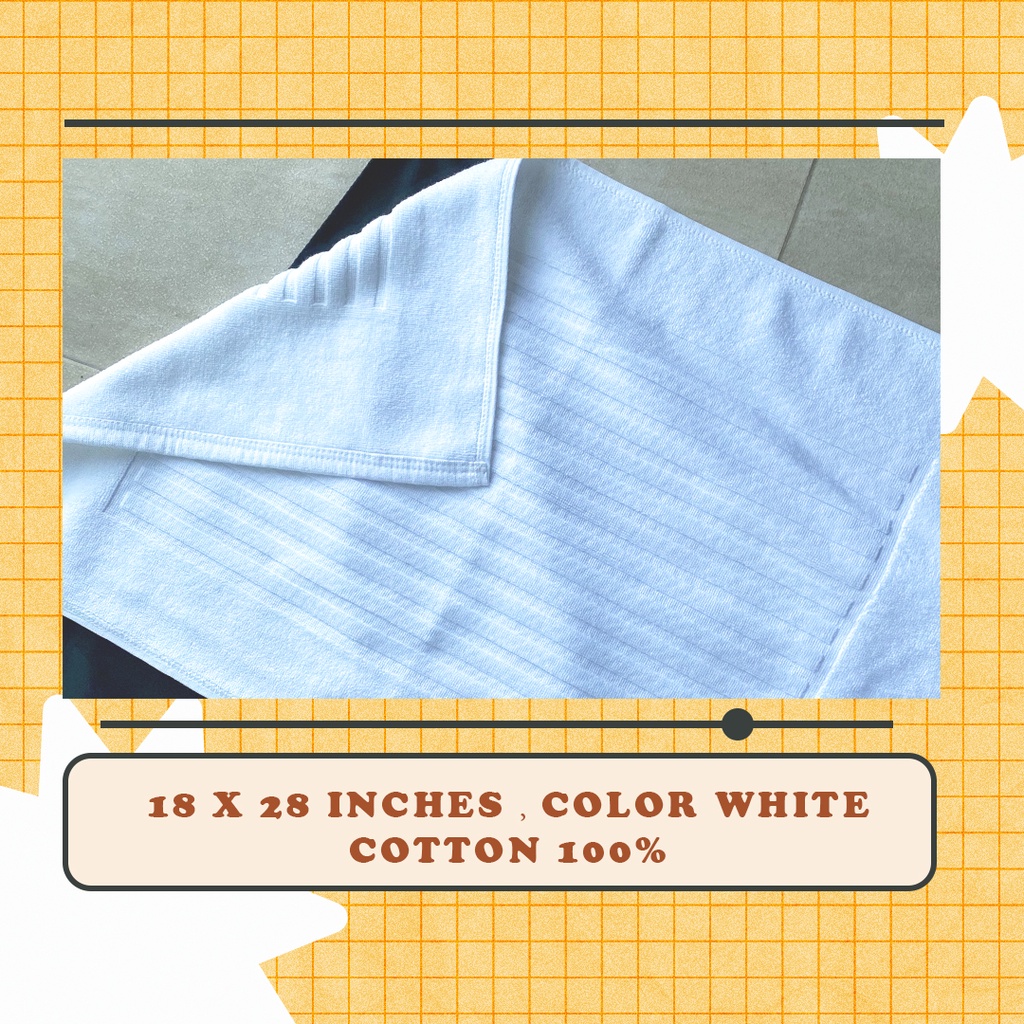 สีขาว-white-8-lbs-ผ้าเช็ดเท้า-คอตตอน-100-ผ้าเช็ดเท้าโรงแรม-สปา-ฟิตเนส-bath-mat-cotton-100-hotel-towel