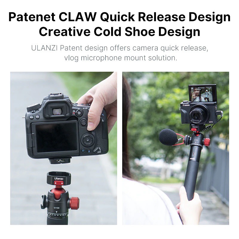 ulanzi-u-100-claw-อุปกรณ์เมาท์ขาตั้งกล้อง-หัวบอล-vlog-แบบปลดเร็ว-สําหรับกล้อง-dslr