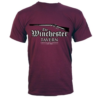 ใหม่ เสื้อยืด พิมพ์ลาย The Winchester Tavern s Burgundy สําหรับผู้ชาย TYUI8919