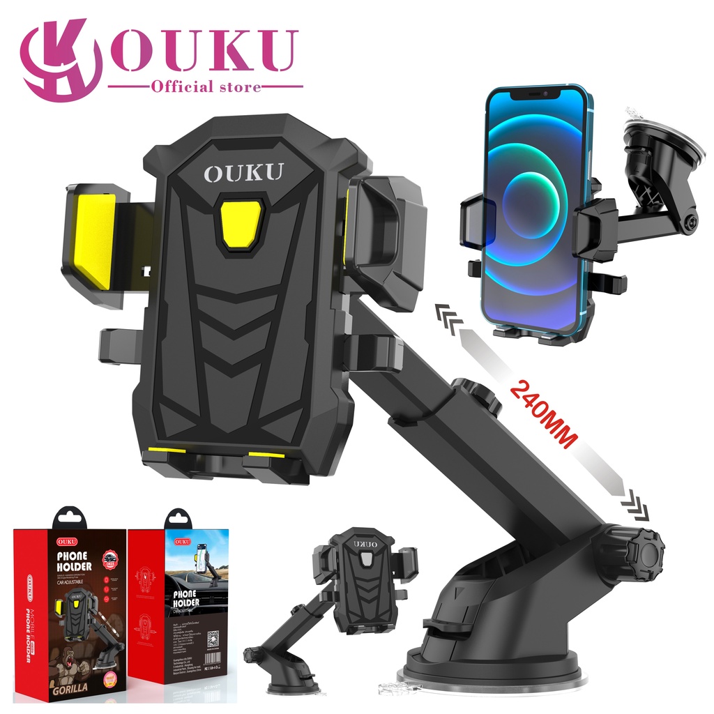 ภาพหน้าปกสินค้าNEW OUKU OK03 ที่วางมือถือ ที่จับมือถือ ที่ยึดมือถือในรถ ดีไซด์สุดล้ำ มีให้เลือก2สี แข็งแรง เเน่นไม่หลุดง่าย พร้อมส่ง
