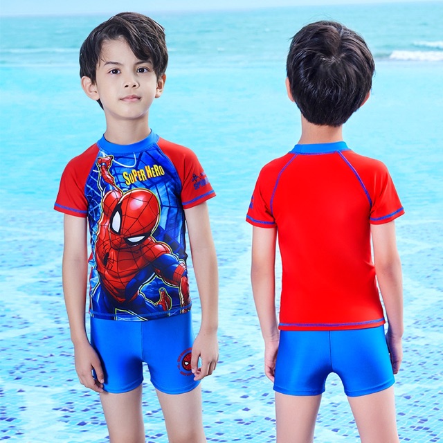 ชุดว่ายน้ำเด็ก-ของเด็กชาย-มีหมวกด้วย-กางเกงว่ายน้ำเด็ก