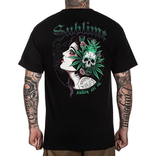 เสื้อยืดโอเวอร์ไซส์เสื้อยืดแขนสั้น ผ้าฝ้าย ลาย Sullen x Sublime สไตล์เรโทร สําหรับผู้ชายS-3XL