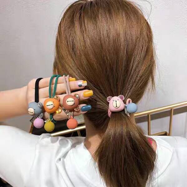 hair-accessories-korean-version-of-autumn-and-winter-tie-rope-rhinestone-elastic-bear-hair-ring-cartoon-hair-rope-tie-hair-jewelry-flower