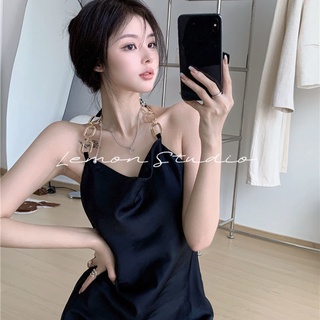 Lemon Studio ชุดเดรสสายเดี่ยว แขนกุด สุดเซ็กซี่ แบบใหม่ สําหรับผู้หญิง{91065}