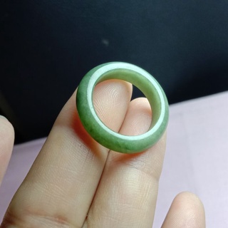 แหวนหยกพม่าแท้เจไดท์เอธรรมชาติขนาด54หยกเขียวแปอเปิ้ล