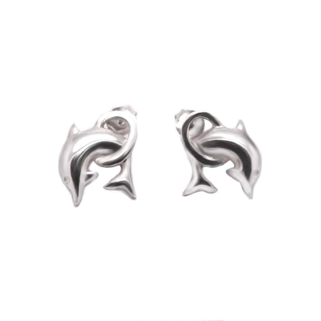 finejewelthai-ต่างหู-ต่างหูโลมา-ต่างหูเงินแท้-silver-earring-e105900