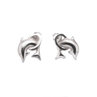 finejewelthai-ต่างหู-ต่างหูโลมา-ต่างหูเงินแท้-Silver-Earring-E105900