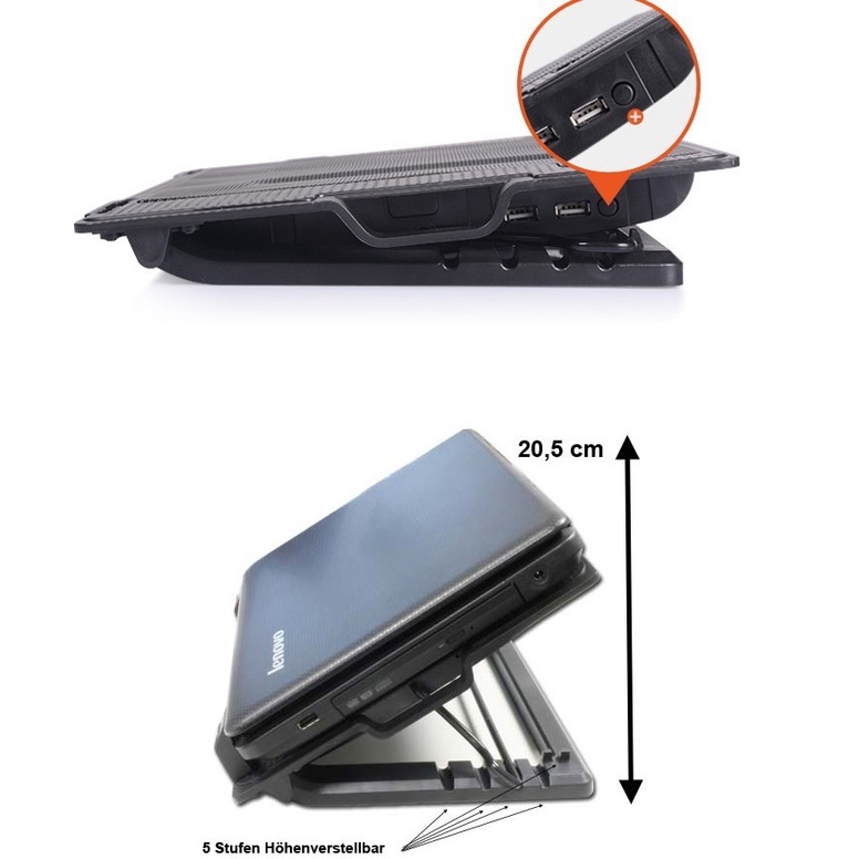 ภาพสินค้าZS NoteBook Stand & Cooling Pad พัดลมระบายความร้อนโน๊ตบุ๊คปรับระดับได้ (สีดำ) รุ่น LXN25 จากร้าน zs.123 บน Shopee ภาพที่ 7