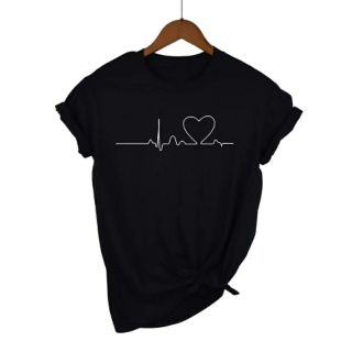🌈🌈[T-T shirt]ราคาถูกที่สุด เสื้อยืดลายคลื่นหัวใจ