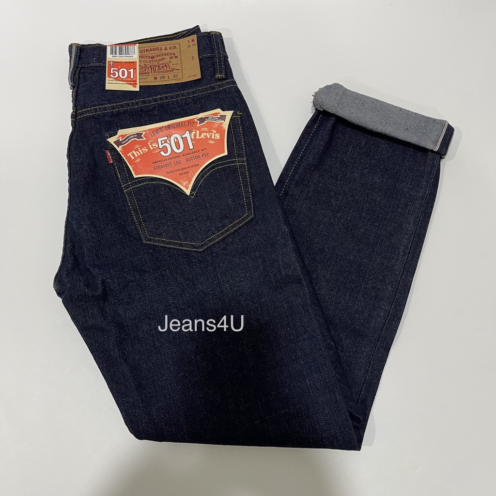 ภาพหน้าปกสินค้ากางเกงยีนส์ ผ้าฟอก ขากระบอก ริมแดง ป้าย USA กางเกงยีนส์ ชาย จากร้าน jeans4u บน Shopee