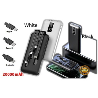 Powerbank ระบบชาร์จแบบไร้สาย 4 In 1 ความจุสูง 20000 mAh  แบตเตอรี่สำรอง