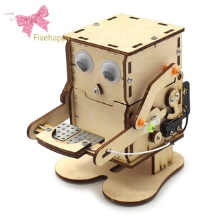 【Ready -Five】หุ่นยนต์ไม้ หุ่นยนต์กินเหรียญ DIY ของเล่นทดลองฟิสิกส์ เพื่อการศึกษา สําหรับเด็ก