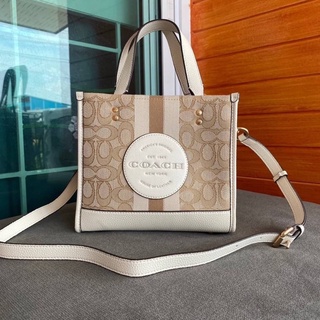 COACH C8417 DEMPSEY TOTE 22 IN SIGNATURE JACQUARD WITH STRIPE AND COACH PATCH
