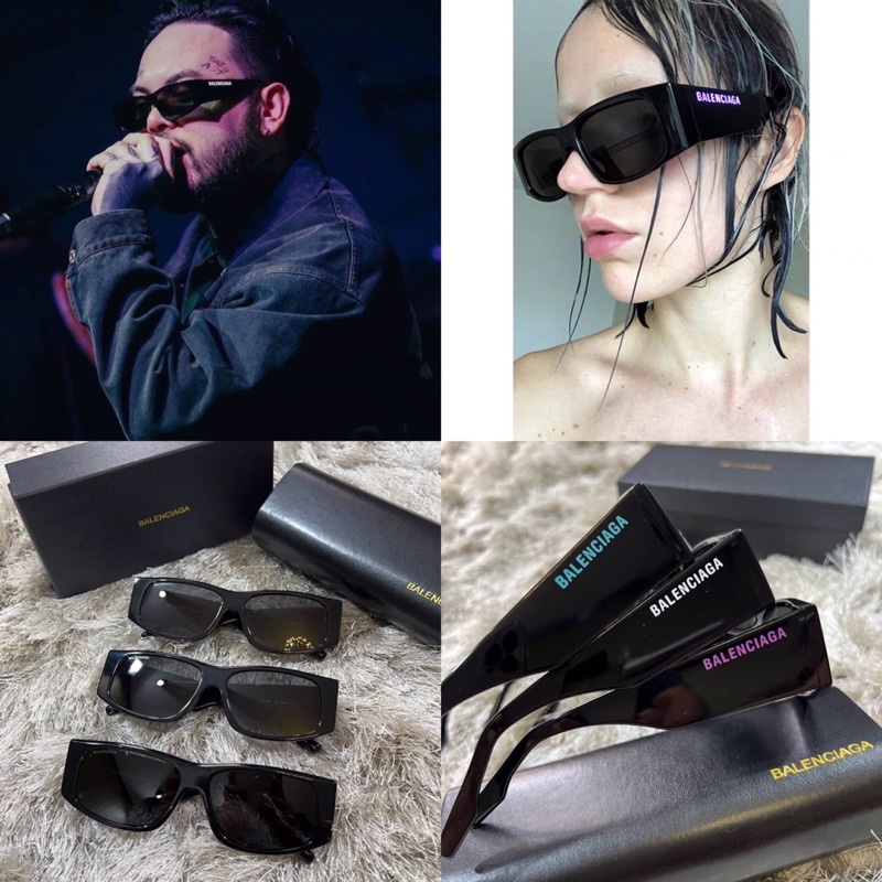 BALENCIAGA LED FRAME SUNGLASSES BLACK Shopee Thailand
