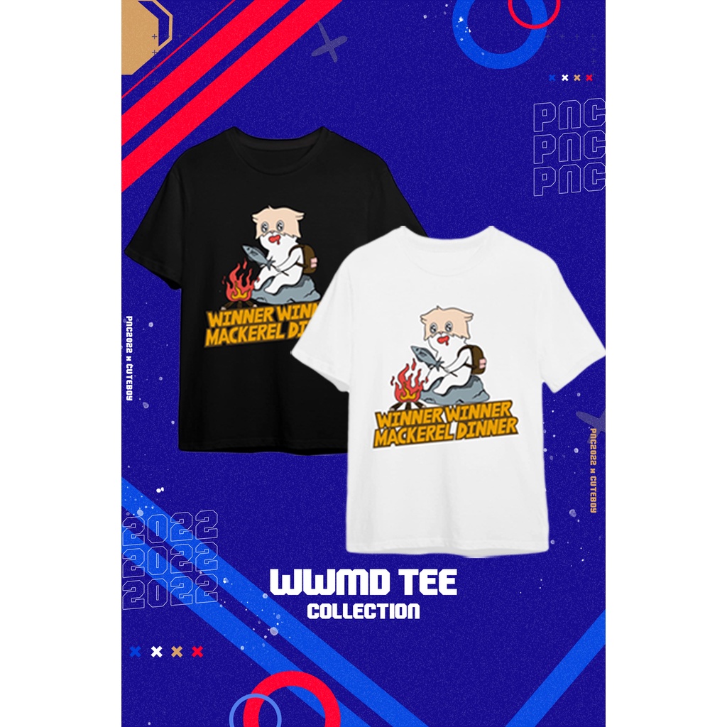 pnc-2022-x-cuteboy-เสื้อยืดผ้าคอตตอน-100-ลาย-wwmd-tee-winner-winner-mackerel-dinner