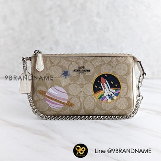 กระเป๋าแท้100% N​E​W​  C​O​ACH Large​ ​Weistlet 19 IN Signature Canvas With Space Patches (F29403)