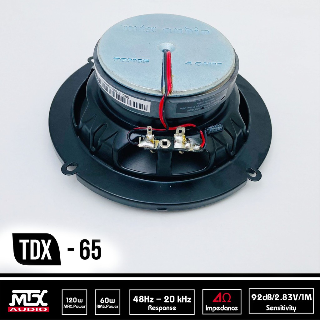 mtx-tdx65-ลำโพงรถยนต์-6-5-นิ้วแกนร่วม-2ทาง-เสียงดี-เบสแน่น-กำลังเสียง120-watt-ราคาต่อคู่