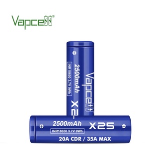 Vapcell X25 IMR18650 2500mAh 3.7V 20A/35A [ของแท้เช็คโค๊ตได้]ได้ถ่าน2ก้อน