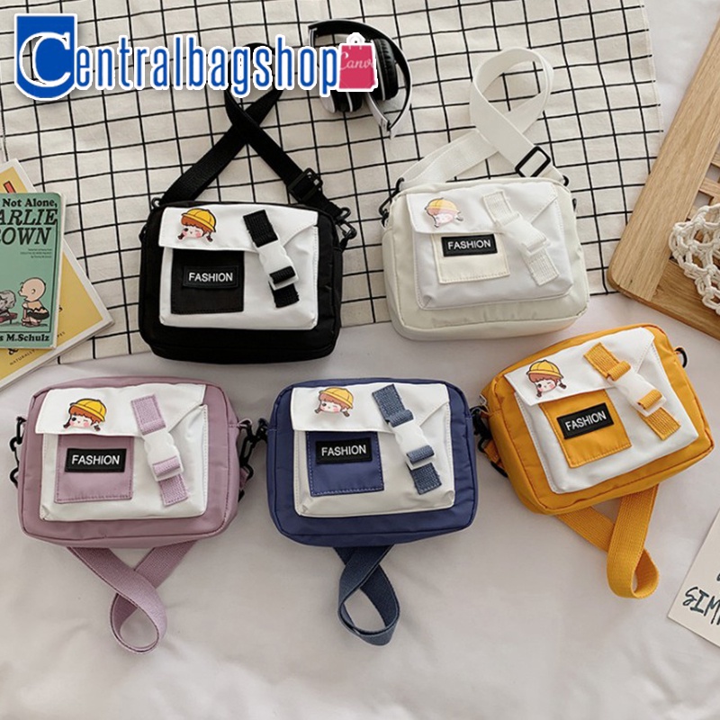 centralbagshop-c1638-กระเป๋าสะพายข้างfashionสีทรูโทนน่ารัก