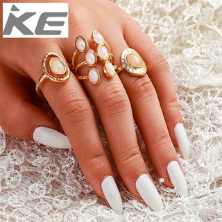 Vintage Opal Rings OL Simple Versatile Joint Rings 3-Piece Decorations Women for girls for wom